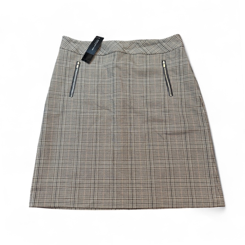 Jones New York Collection Womens Stretch Plaid Pencil Skirt Size 14 Houndstooth‎
